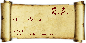 Ritz Péter névjegykártya