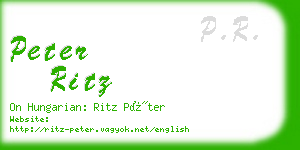 peter ritz business card